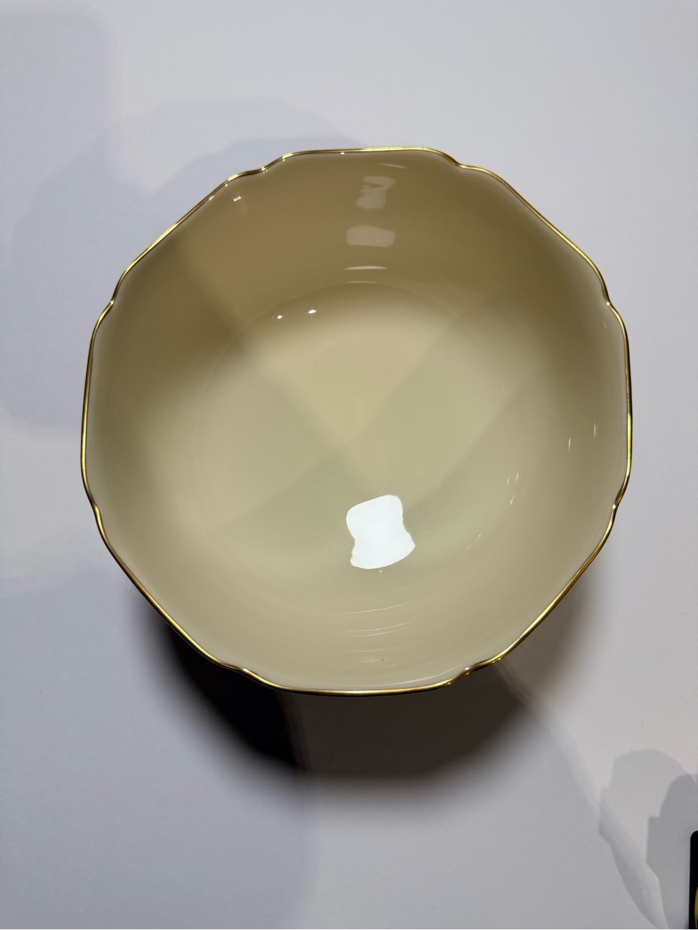 Vintage Lenox Cream Porcelain Bowl with Gold Rim
